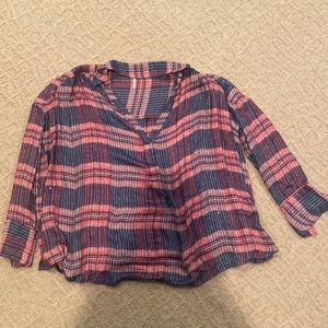 Oversized flannel sweater with sparkles